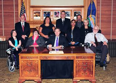 Governor Brownback sign proclamation decsignating October as Disability Employment Awareness Month.